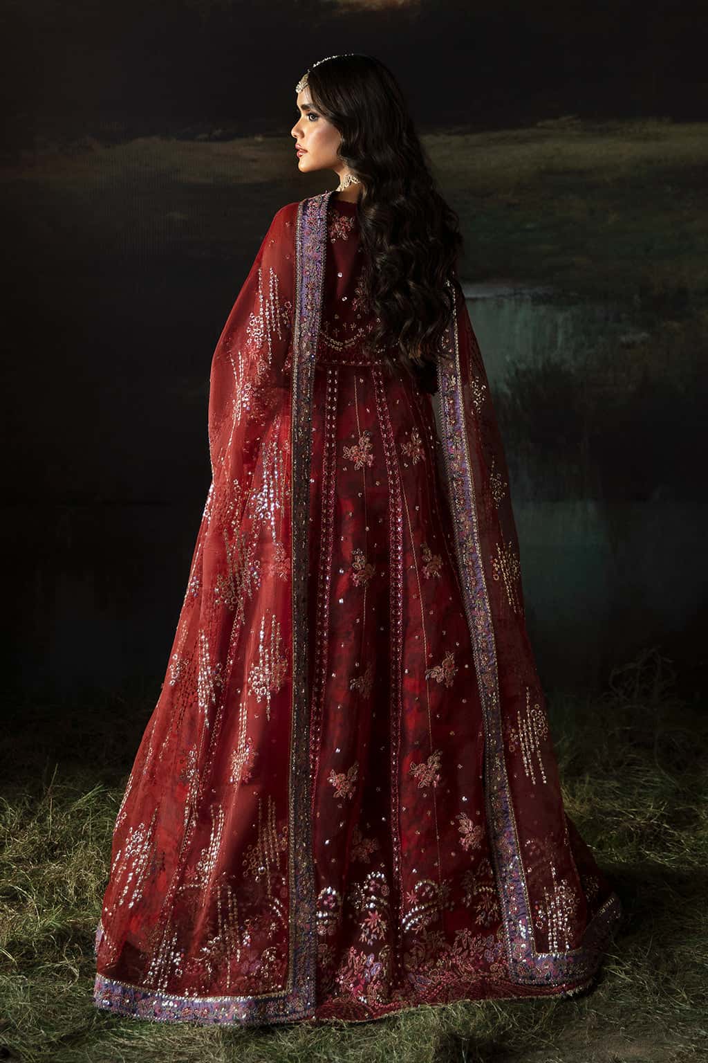 red wedding dress Pakistani