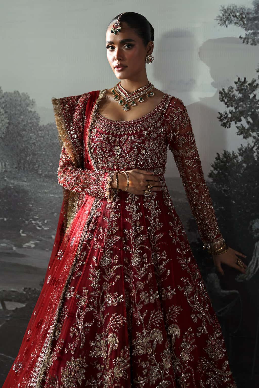 red wedding dress Pakistani